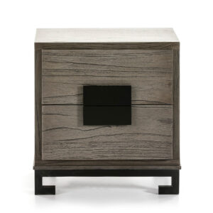 Mesita de Noche 56x41x60 Madera Gris/Negro