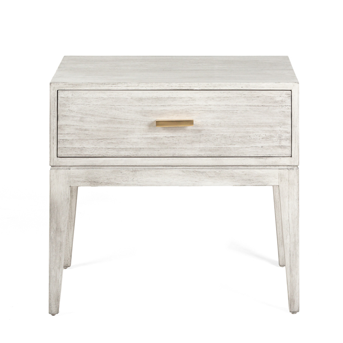 Mesita de Noche 60x45x55 Madera de Cedro/Metal -- Gris Velado/Dorado