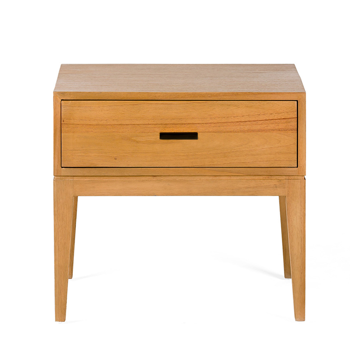 Mesita de Noche 60x45x55 Madera de Cedro/Metal -- Natural/Negro