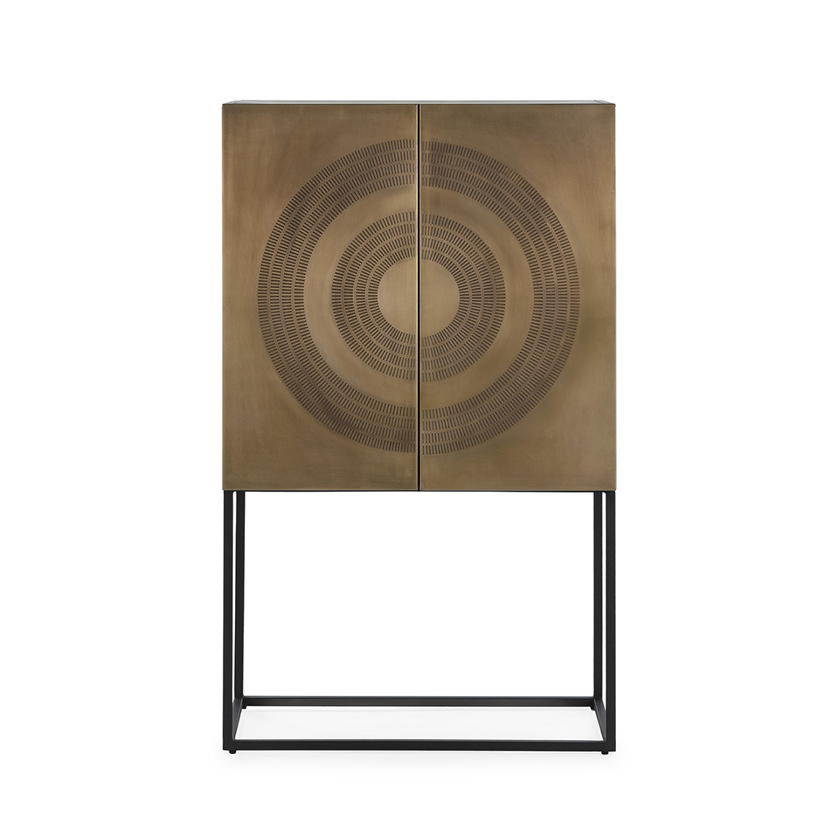 Mueble Bar 81x43x137 Metal -- Dorado/Negro