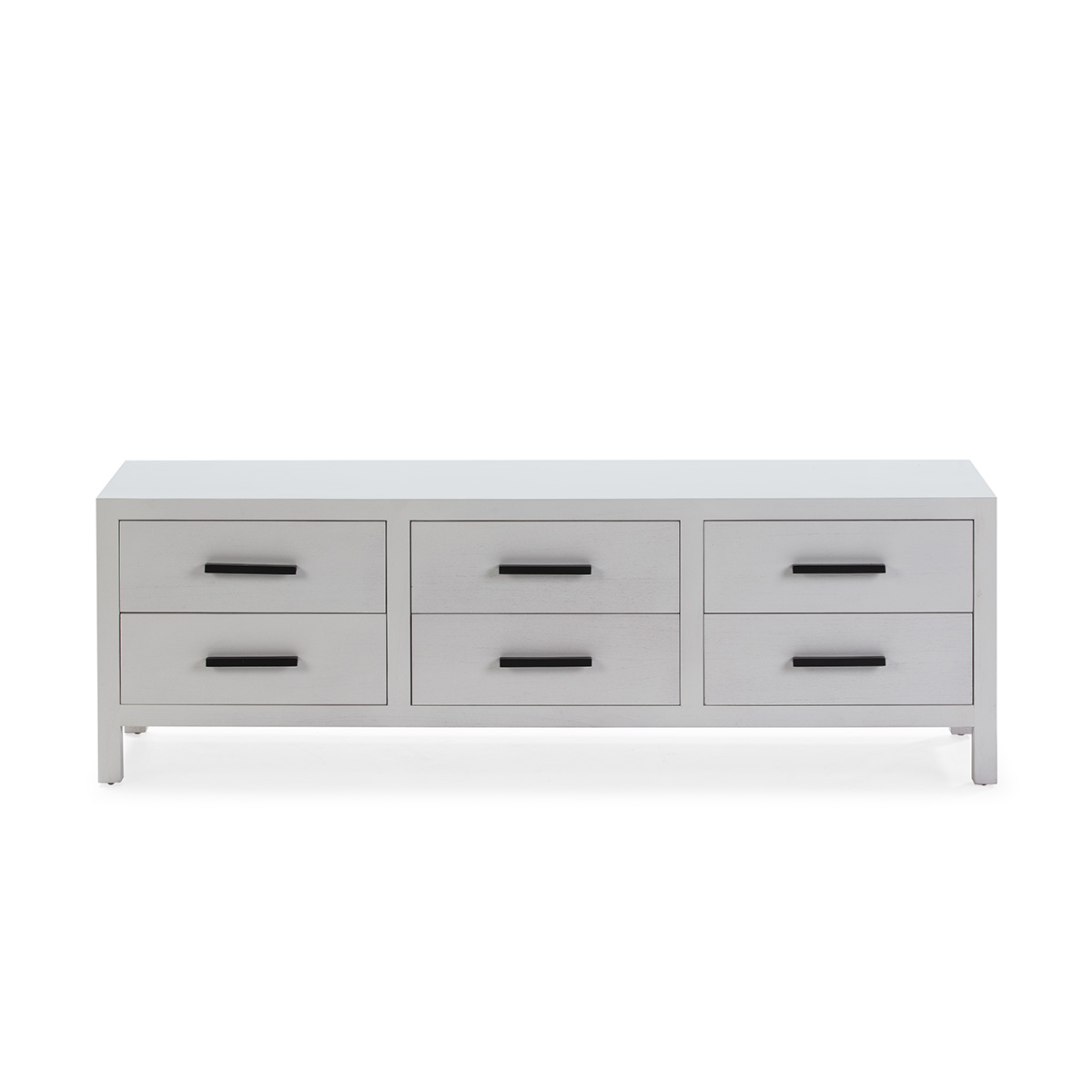 Mueble TV 150x40x50 Madera de Cedro/Metal Blanco/Negro