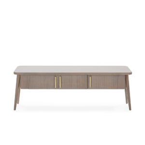 Mueble TV 150x50x51 Madera Natural con Pátina Gris