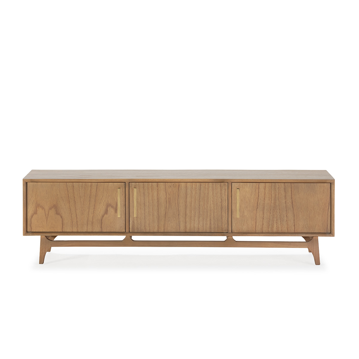 Mueble TV 160x40x45 Madera de Cedro/Metal -- Natural/Dorado