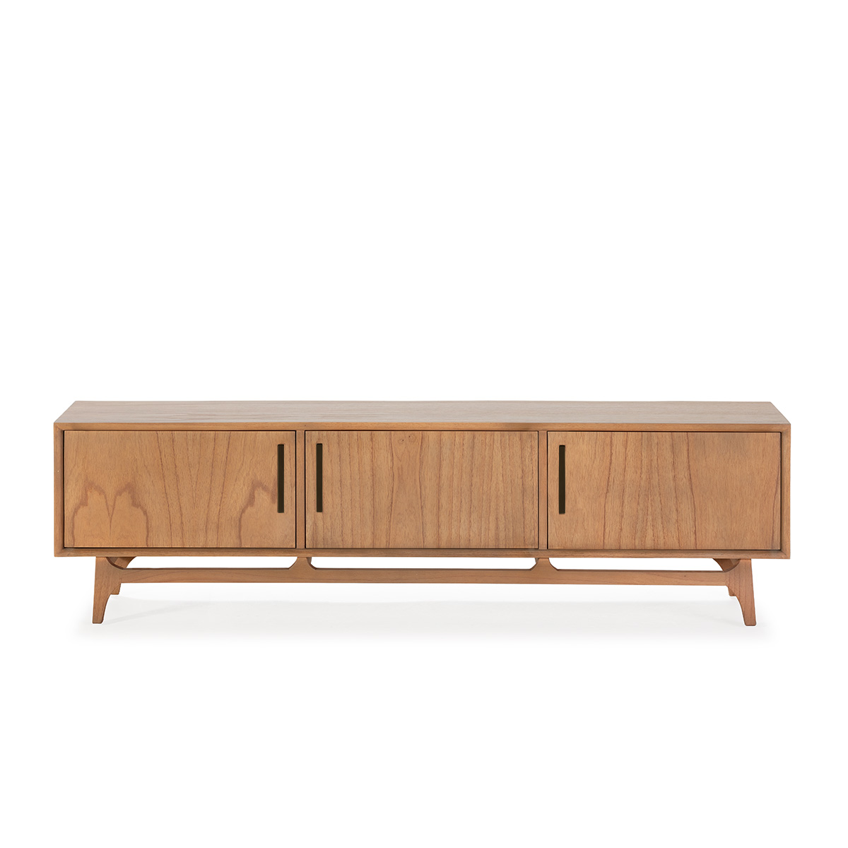 Mueble TV 160x40x45 Madera de Cedro/Metal -- Natural/Negro