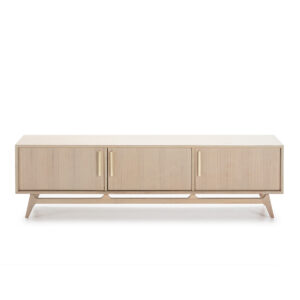 Mueble TV 160x40x45 Madera Natural con Pátina Gris