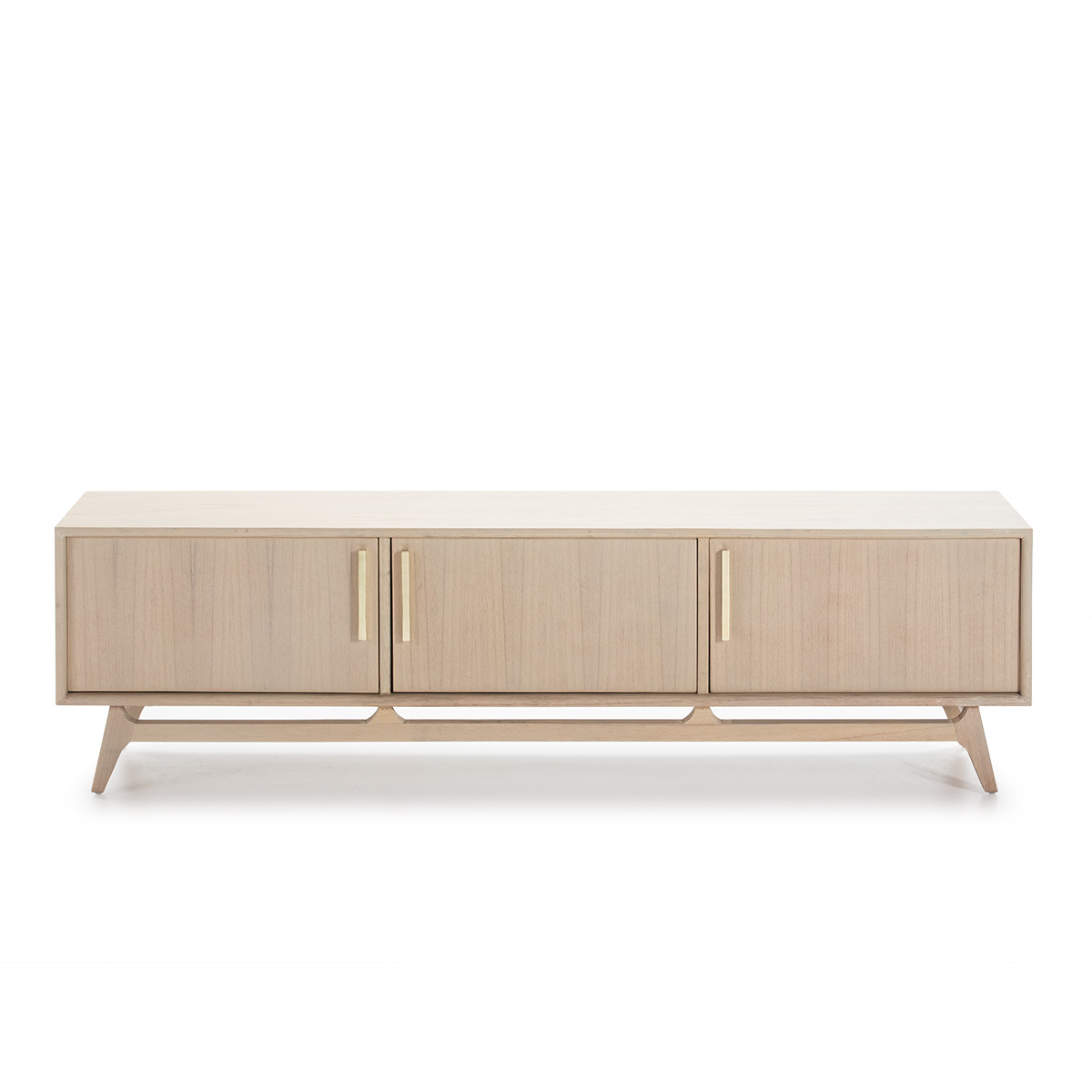Mueble TV 160x40x45 Madera Natural con Pátina Gris