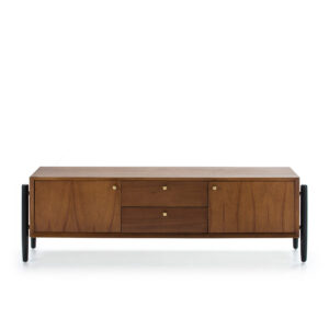 Mueble TV 160x40x50 Madera Marrón/Negro