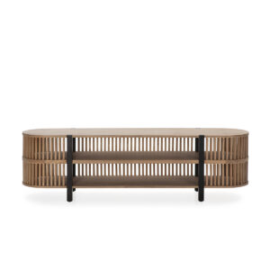Mueble TV 175x40x50 Madera Arena/Metal Negro