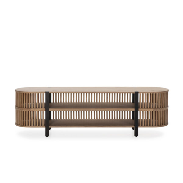 Mueble TV 175x40x50 Madera Arena/Metal Negro