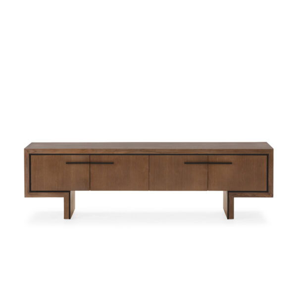 Mueble TV 198X45X55 Madera de Olmo/Metal -- Nogal/Negro