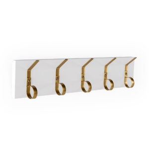 Perchero 61x7x13 Madera/Metal -- Blanco/Dorado
