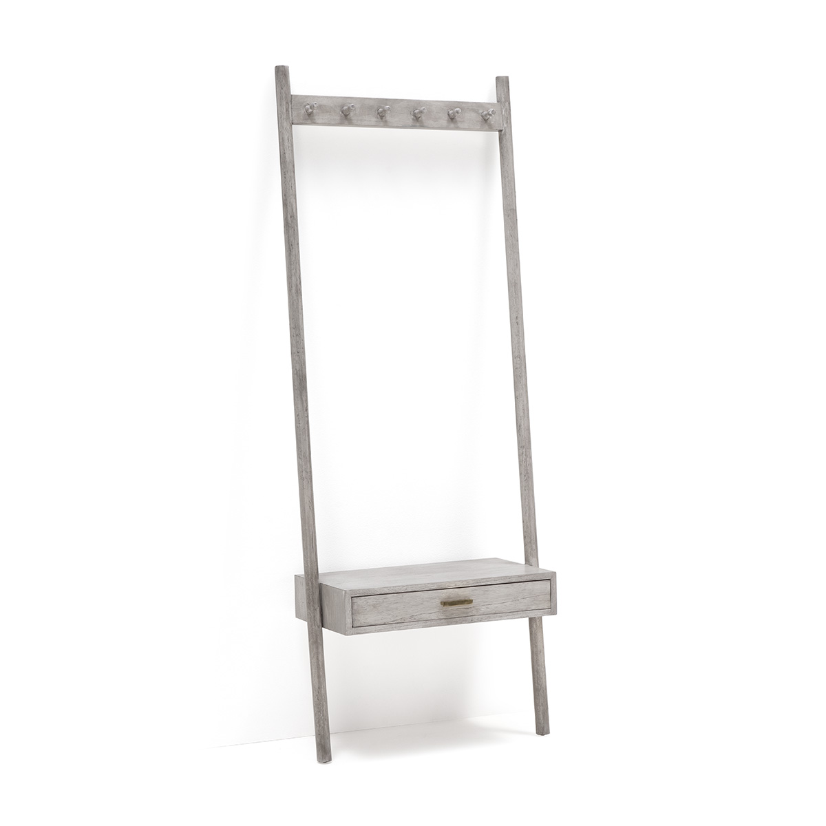 Perchero 73x36x190 Madera Gris Velado 1 cajón