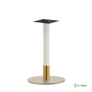 Pie de Mesa 45x45x108 Acero Blanco/Dorado