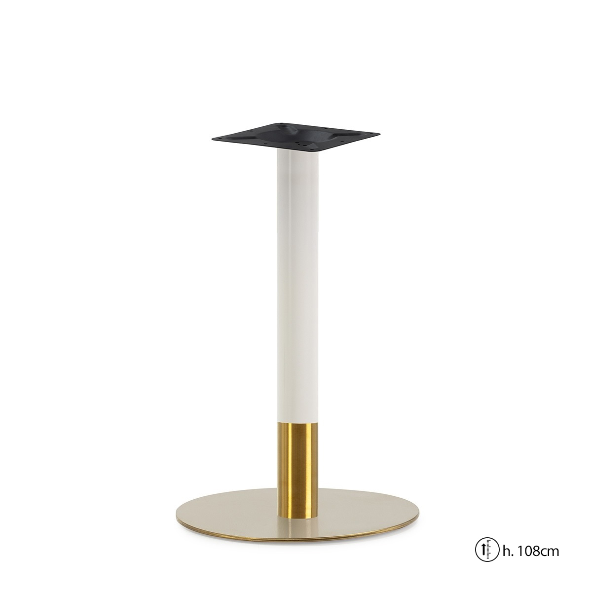 Pie de Mesa 45x45x108 Acero Blanco/Dorado