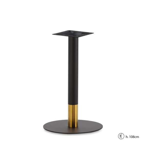 Pie de Mesa 45x45x108 Acero Inoxidable -- Negro/Dorado