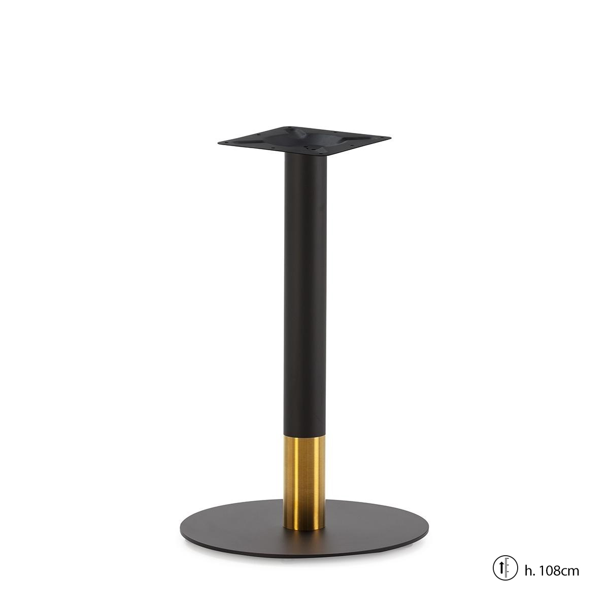 Pie de Mesa 45x45x108 Acero Inoxidable -- Negro/Dorado