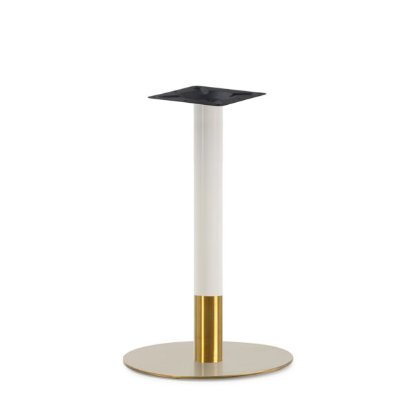 Pie de Mesa 45x45x72 Acero Inoxidable -- Blanco/Dorado