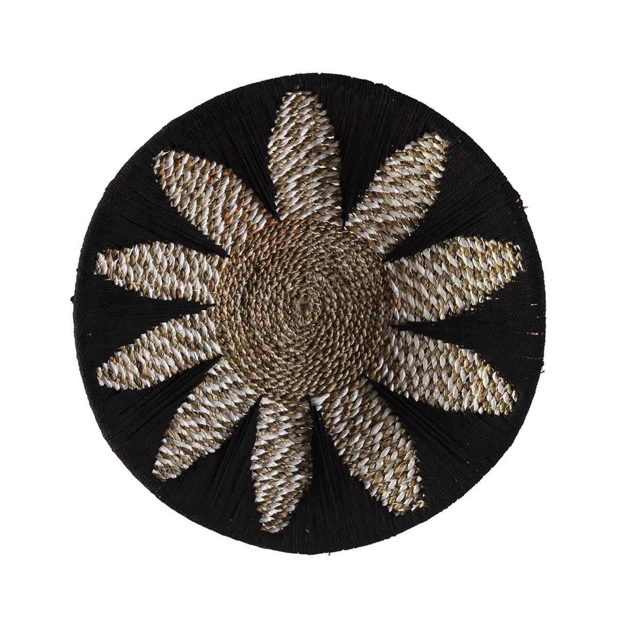 Plato Decorativo 40x40x2 Hierba Marina -- Negro/Natural