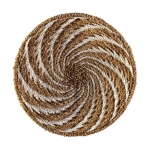 Plato Decorativo 50x50x2 Hierba Marina -- Natural/Blanco