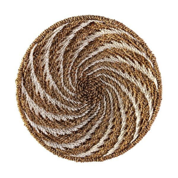 Plato Decorativo 50x50x2 Hierba Marina -- Natural/Blanco