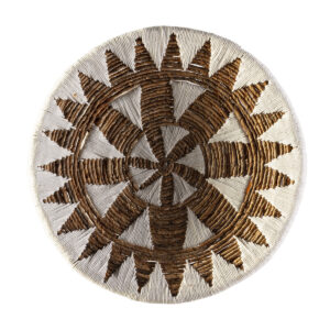 Plato Decorativo 50x50x2 Hoja de Banana -- Blanco/Natural