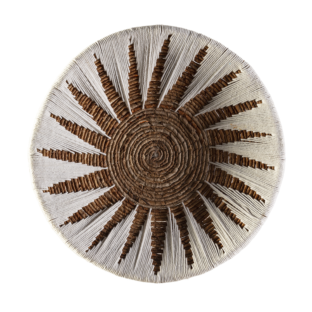 Plato Decorativo 50x50x2 Hoja de Banana -- Blanco/Natural