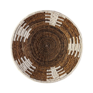Plato Decorativo 50x50x2 Hoja de Banana -- Natural/Blanco