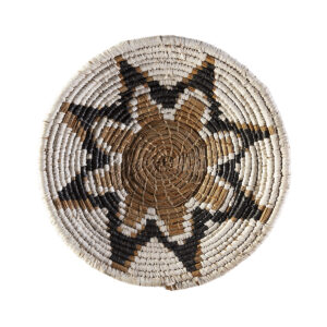 Plato Decorativo 50x50x2 Hoja de Banana -- Natural/Blanco/Negro