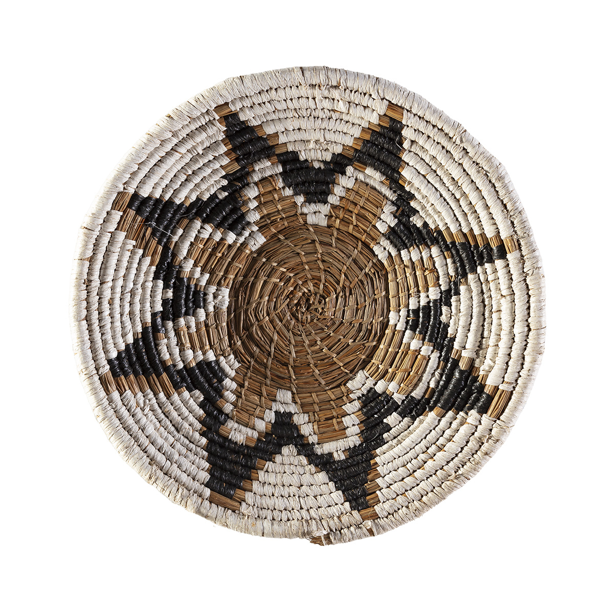 Plato Decorativo 50x50x2 Hoja de Banana -- Natural/Blanco/Negro
