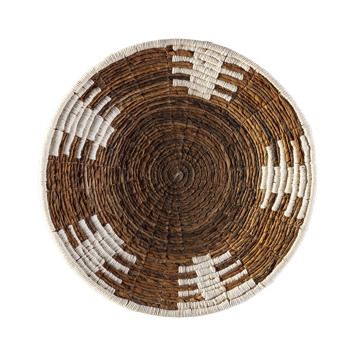 Plato Decorativo 50x50x2 Hoja de Banana -- Natural/Blanco