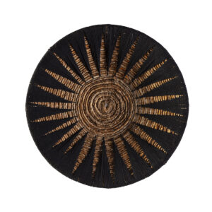 Plato Decorativo 50x50x2 Hoja de Banana -- Negro/Natural