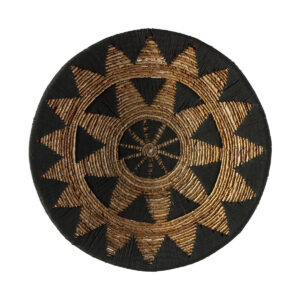 Plato Decorativo 60x60x2 Hoja de Banana -- Negro/Natural