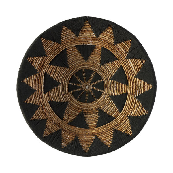 Plato Decorativo 60x60x2 Hoja de Banana -- Negro/Natural
