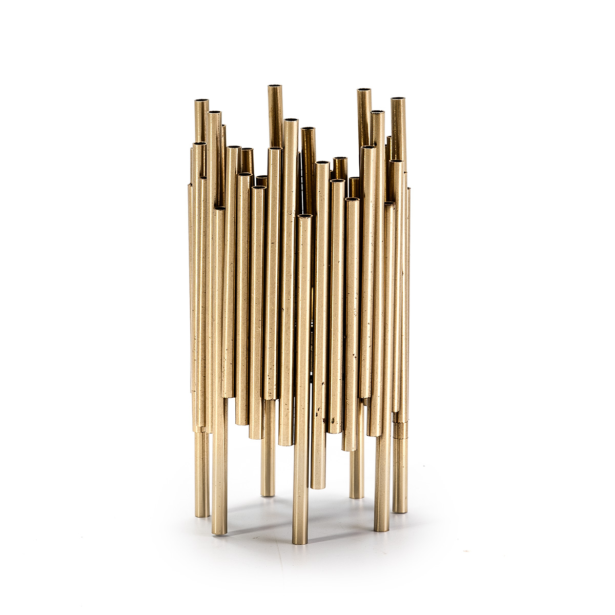 Portavela 14x14x29 Metal Dorado