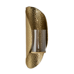 Portavela 15x13x43 Metal/Cristal -- Dorado