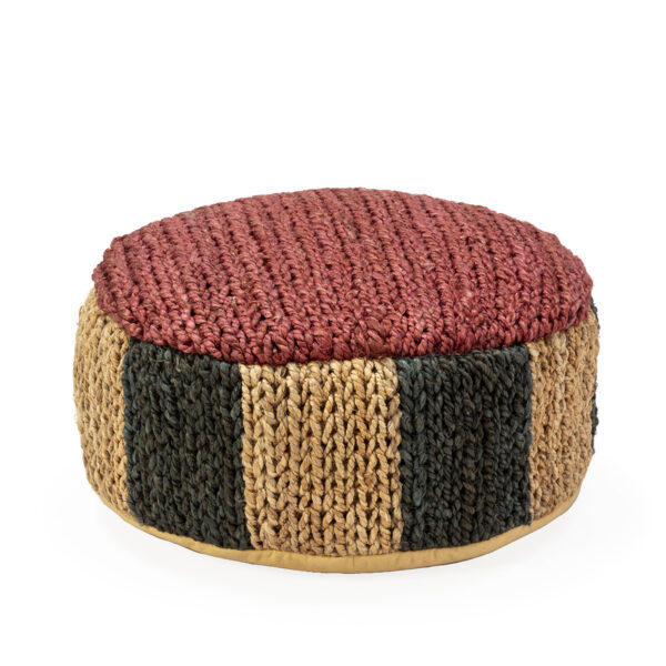Puff 55x55x20 Shumak Natural/Negro/Rojo