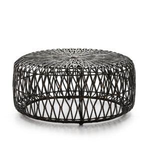 Puff 89x89x38 Mimbre Marrón/Miel