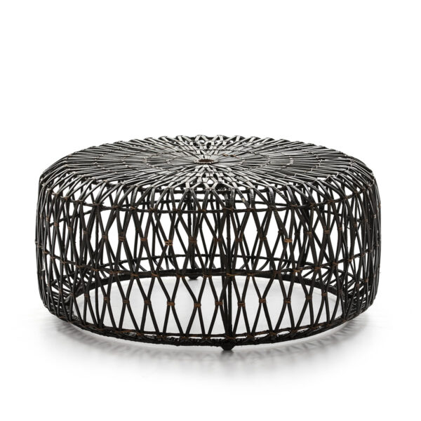 Puff 89x89x38 Mimbre Marrón/Miel
