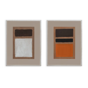 SET/2 Lienzos Enmarcados 60x5x80/60x5x80 Madera/Cristal -- Blanco Decapado