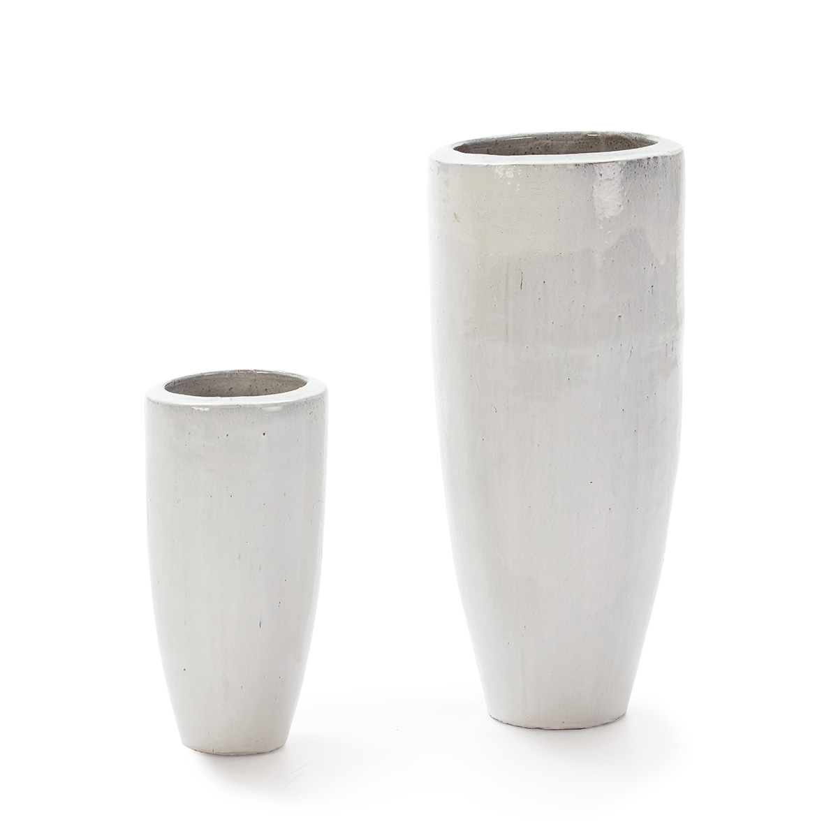 Set/2 Macetero 40x40x80 Gres Blanco