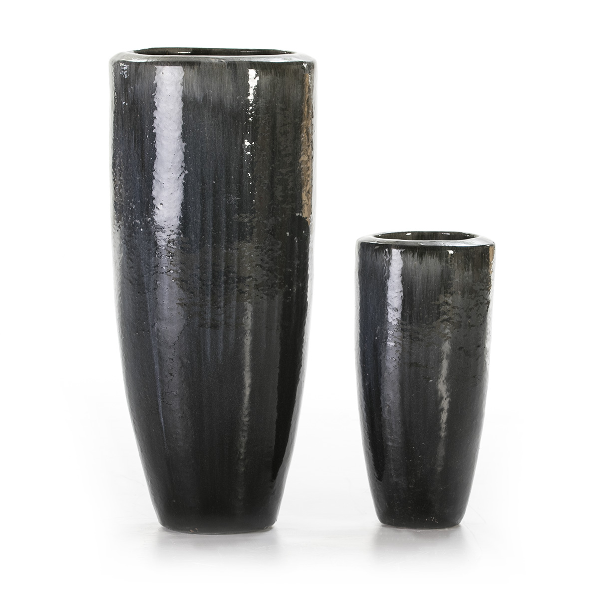 Set/2 Macetero 40x40x80 Gres Gris Envejecido