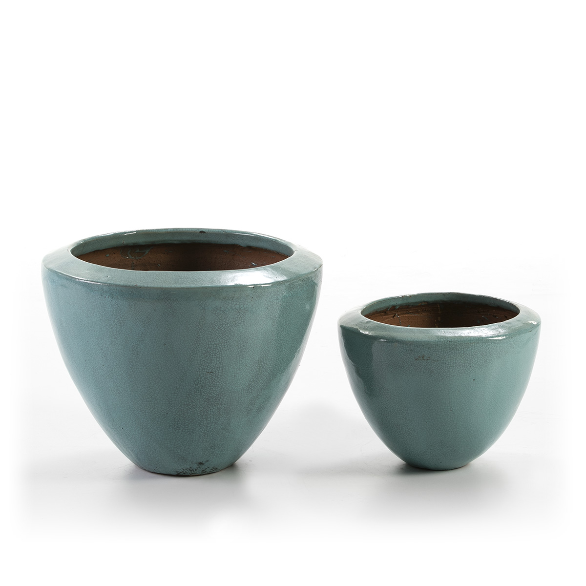 Set/2 Macetero 54x54x43 Gres Agua Craquelado