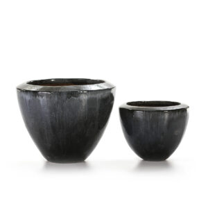 Set/2 Macetero 54x54x43 Gres Gris Envejecido