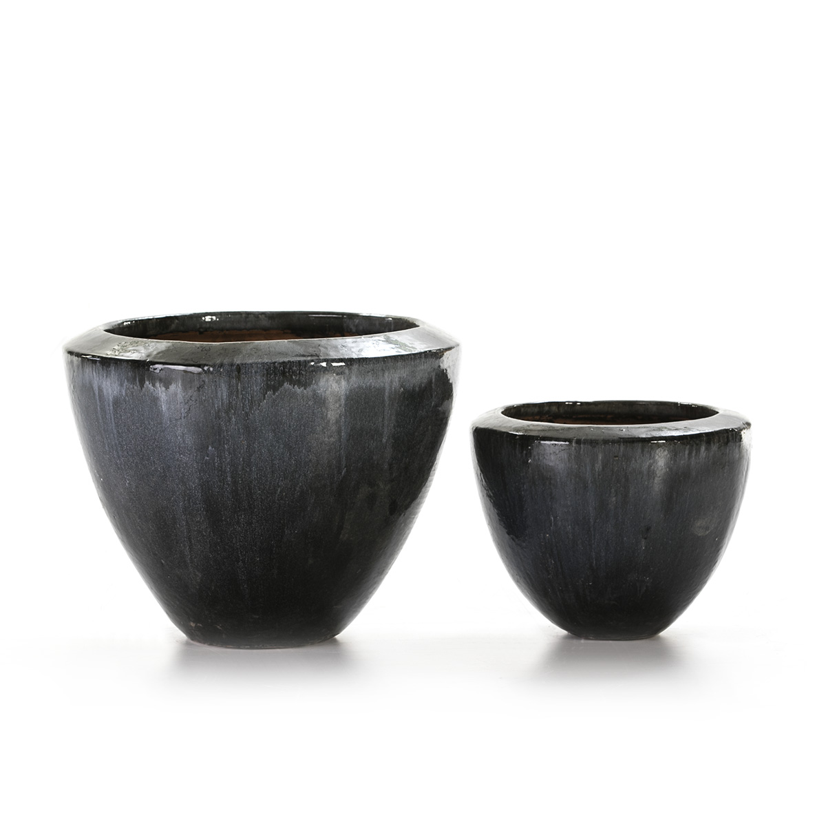 Set/2 Macetero 54x54x43 Gres Gris Envejecido