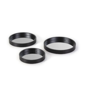 Set/3 Bandeja 40 /  36 /  30 x 5 cm Cristal/Madera Negro