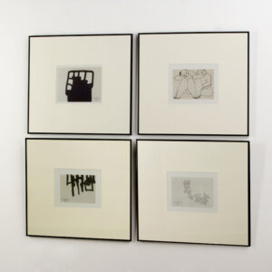 Set/4 Cuadro 67x61 Cristal/Metal Negro