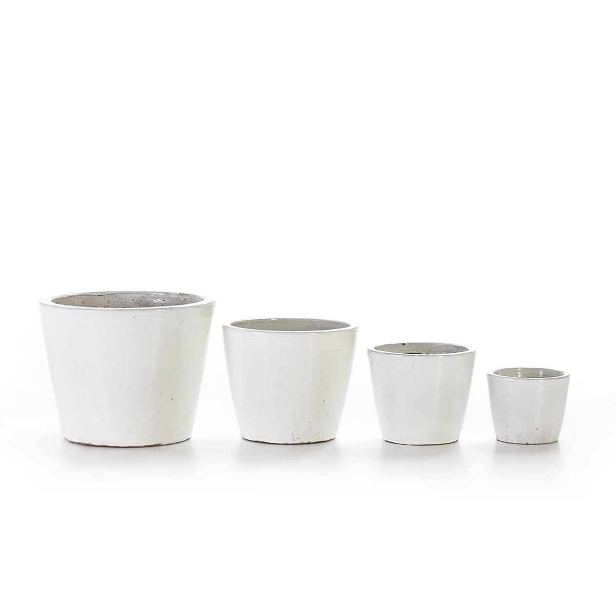Set/4 Macetero 50x50x40 Gres Blanco