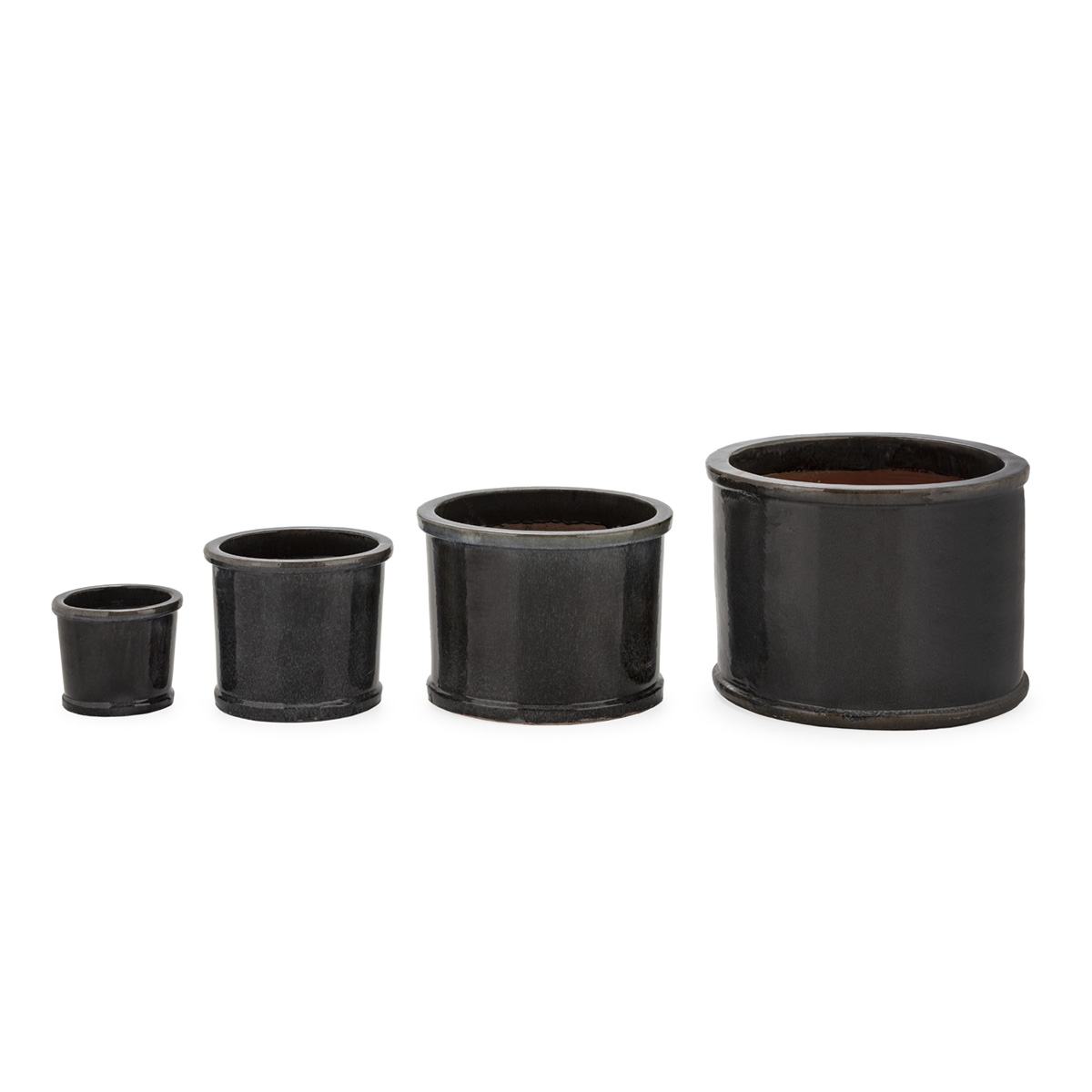 Set/4 Maceteros 53x53x40/40x40x32/30x30x27/20x20x18 Gres -- Gris Caído