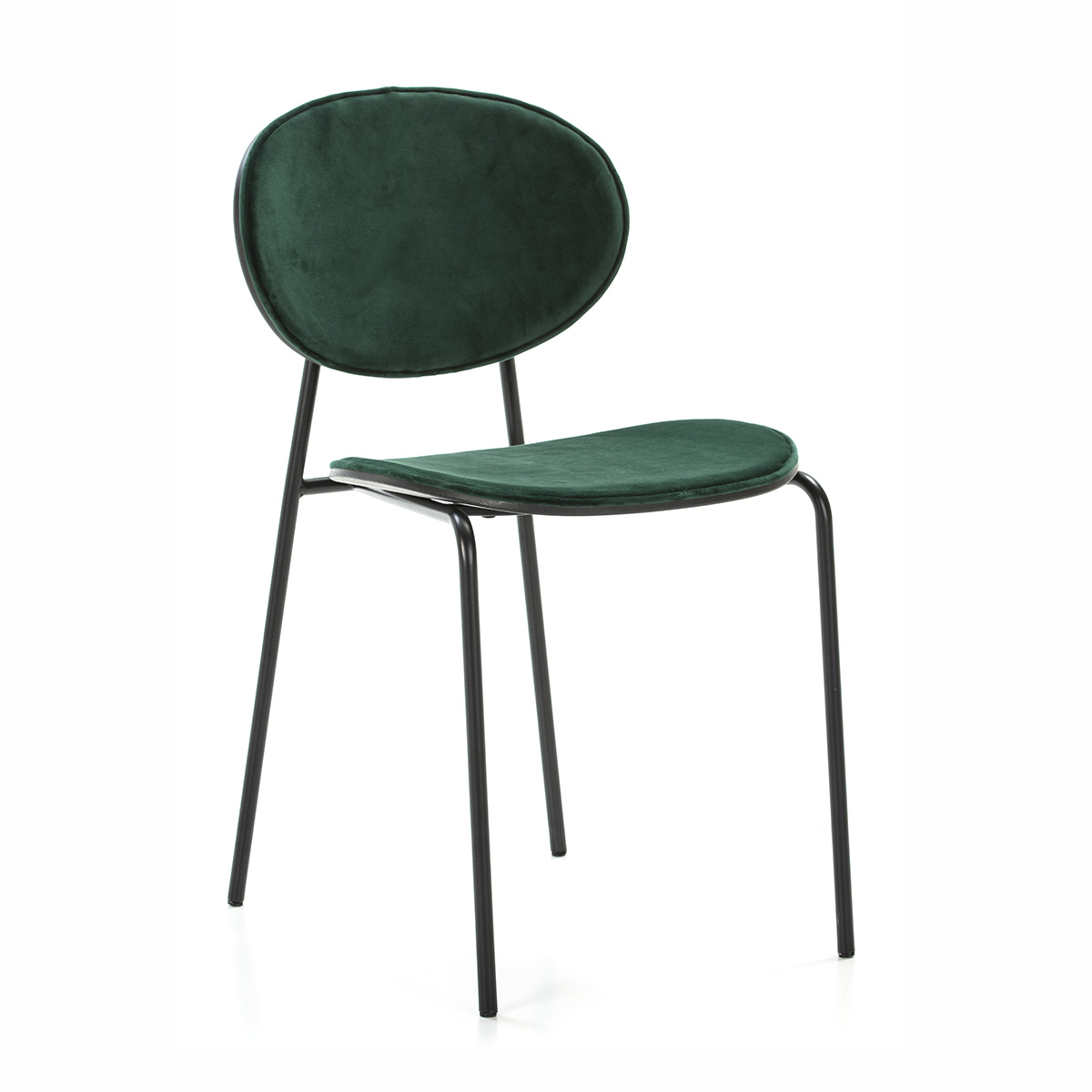 Silla 42x51x78 Metal Negro/ABS Negro/Terciopelo Verde