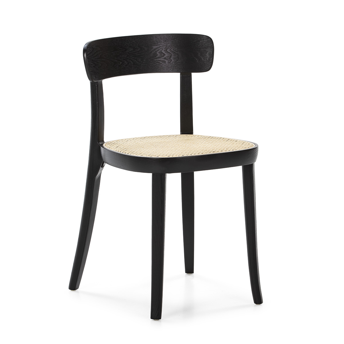 Silla 44x48x76 Madera Negro/Ratán Natural